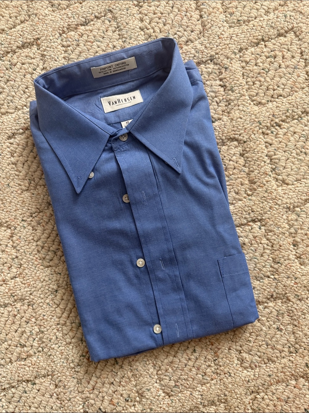 Van Heusen Men's Steel Blue Long-Sleeve Dress Shirt